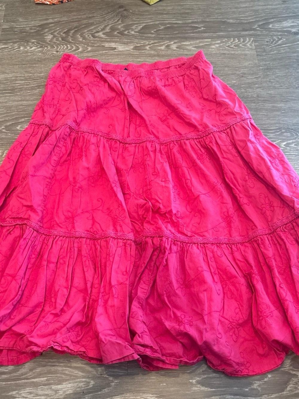 Basic Editions Hot Pink Tiered Maxi Skirt
